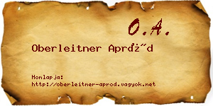 Oberleitner Apród névjegykártya